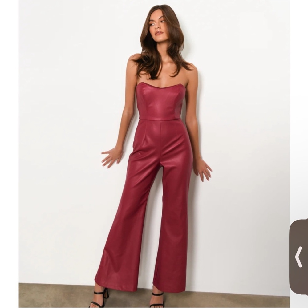 Hutch Faux Vegan Leather Kimper Jumpsuit NWT